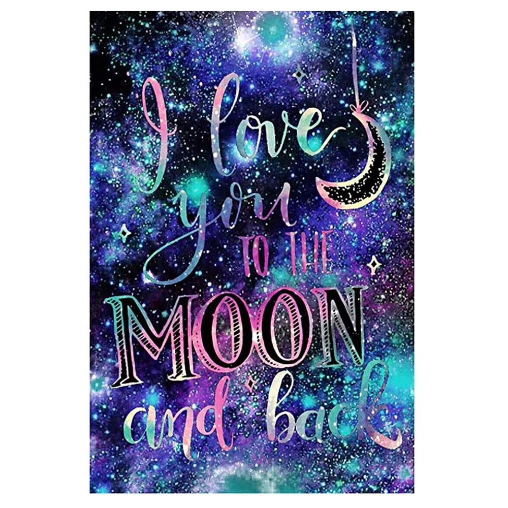 

5D DIY Diamond Painting I Love You to The Moon and Back Crystal Rhinestone Diamond Embroidery Paintings Pictures Home Wall Decor