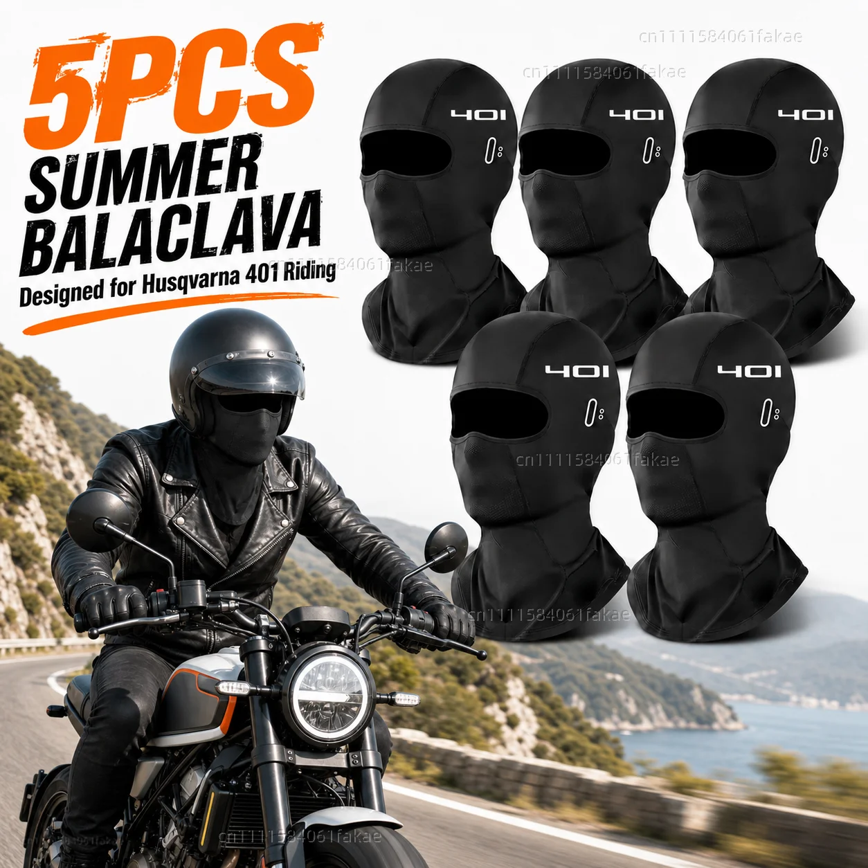 5PCS Motorrad-Sturmhaube, Sommer-UV-Schutzbrille, Gesichtsöffnung, atmungsaktiv, für Husqvarna Svartpilen 401 Vitpilen 401