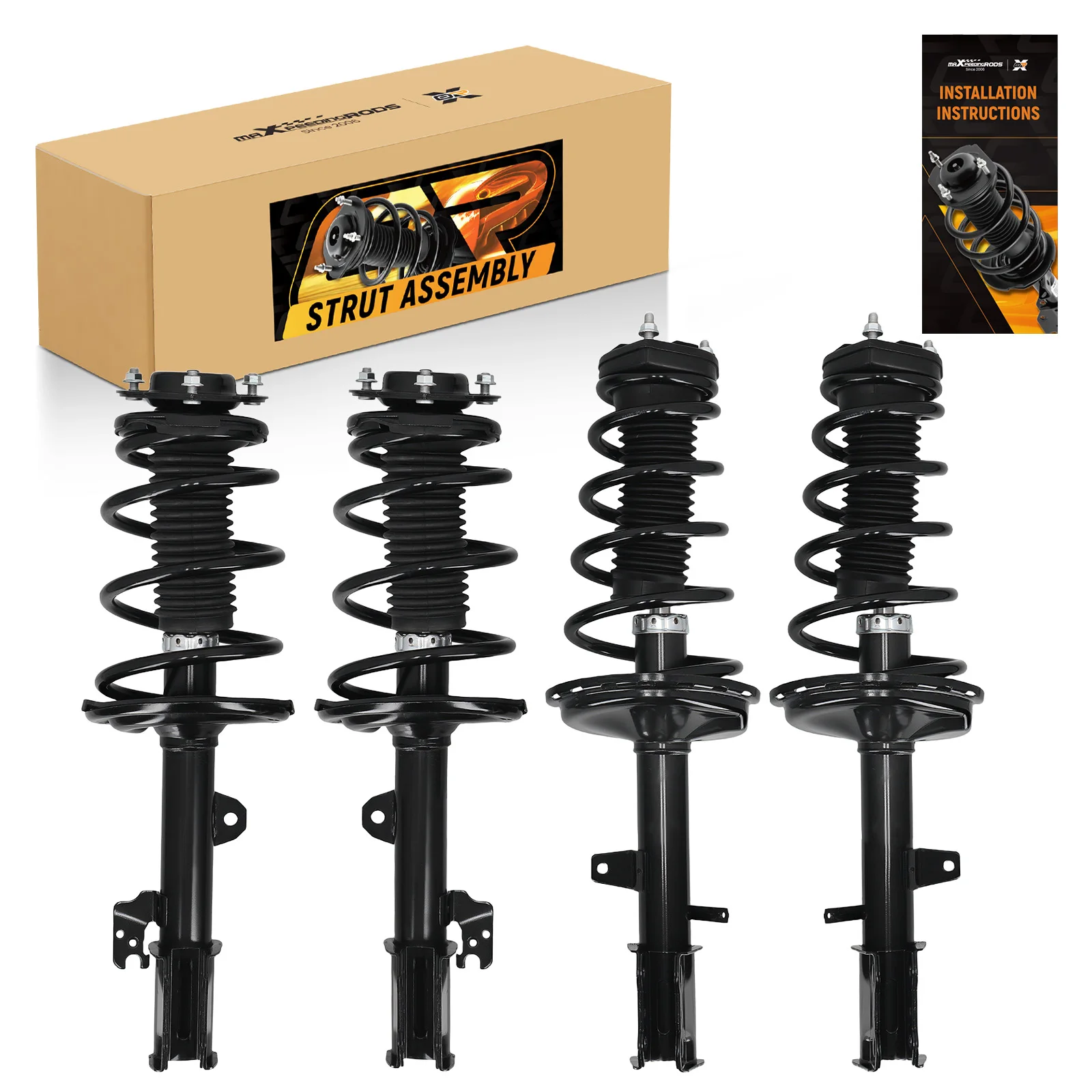 

MaXpeedingrods 4PCS Front & Rear Shocks Struts Assembly Struts W/Coil Spring for Toyota Highlander 2008-2010 AWD