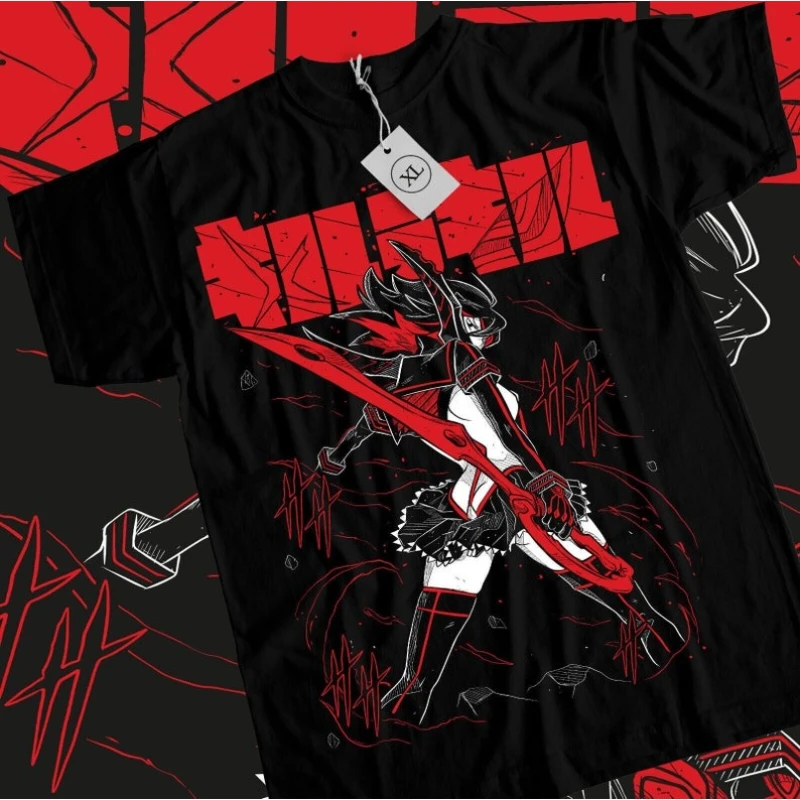 KILL La KILL Anime T Shirt Men Women Ryuko Matoi Graphic T‑shirt Harajuku Streetwear Short Sleeve Cotton Tee Unisex Casual Tops