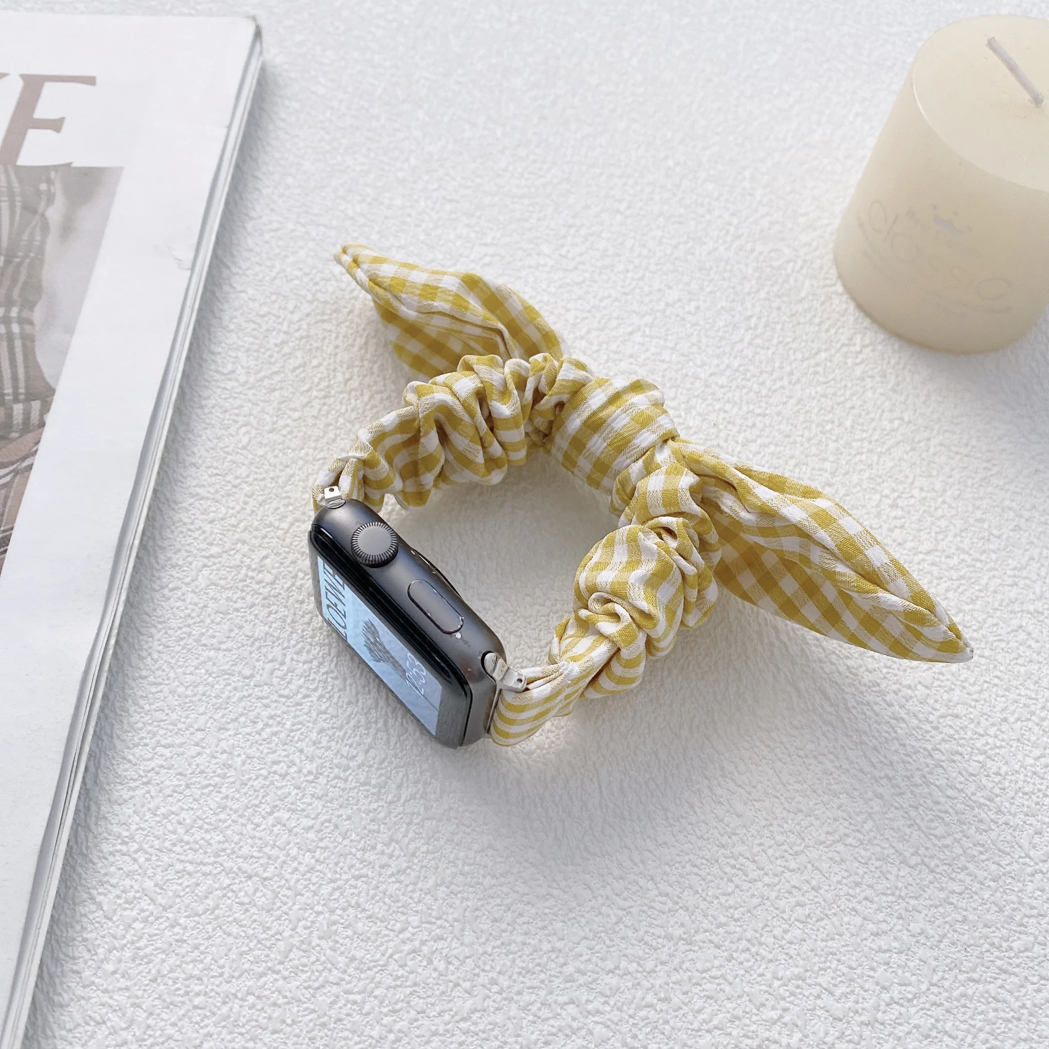 Mode Elastische Dame Armband für apple watch 38/42mm stoff bowknot Strap Für Iwatch band SE7 6 5 4 3 2 1 41mm 45mm 40mm 44mm