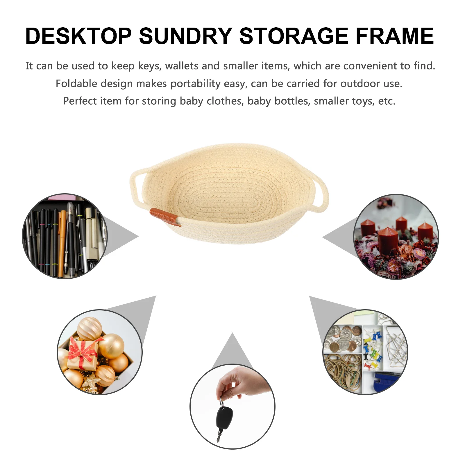 

Cotton Rope Storage Basket Woven Container Foldable Design Multipurpose ganizer Hamper Storing Baby Clothes Home Decor Storage