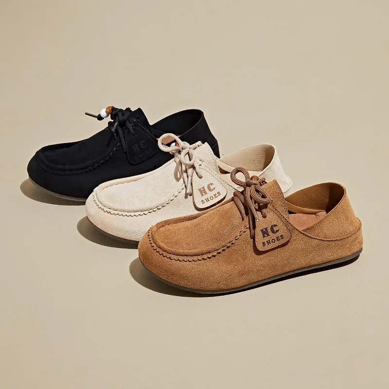 

Новая женская обувь, замшевые туфли-лодочки на плоской подошве, дизайнерские туфли в стиле ретро, птичьи туфли, лоферы на шнуровке для девочек