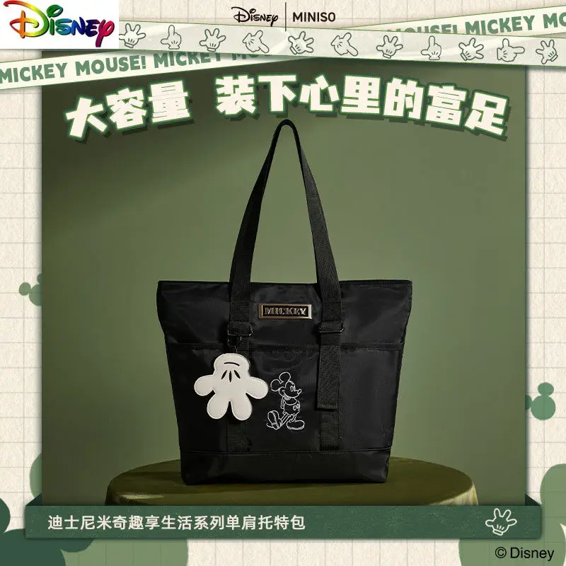 

Простая сумка-тоут большой вместимости с героями мультфильмов Микки Диснея для мужчин и женщин, модная и повседневная универсальная сумка-тоут