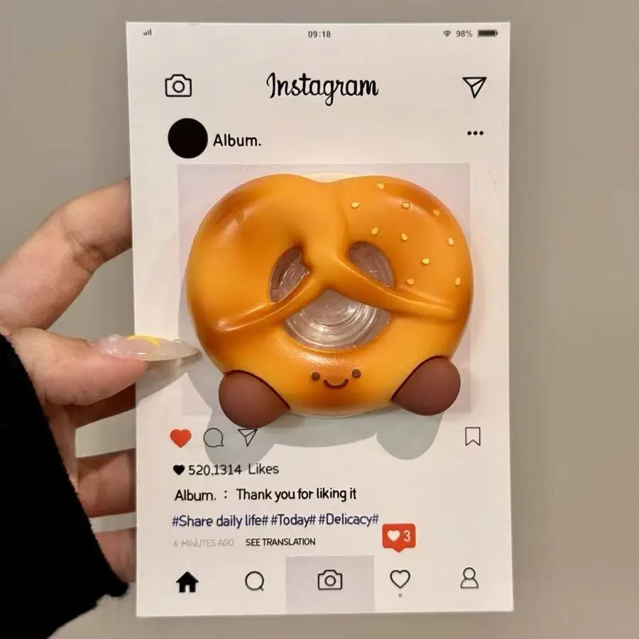 لطيف ثلاثية الأبعاد Pretzel ل Magsafe Griptok الهاتف حامل مغناطيسي دعم آيفون 15 16 17 طوي شحن لاسلكي حامل