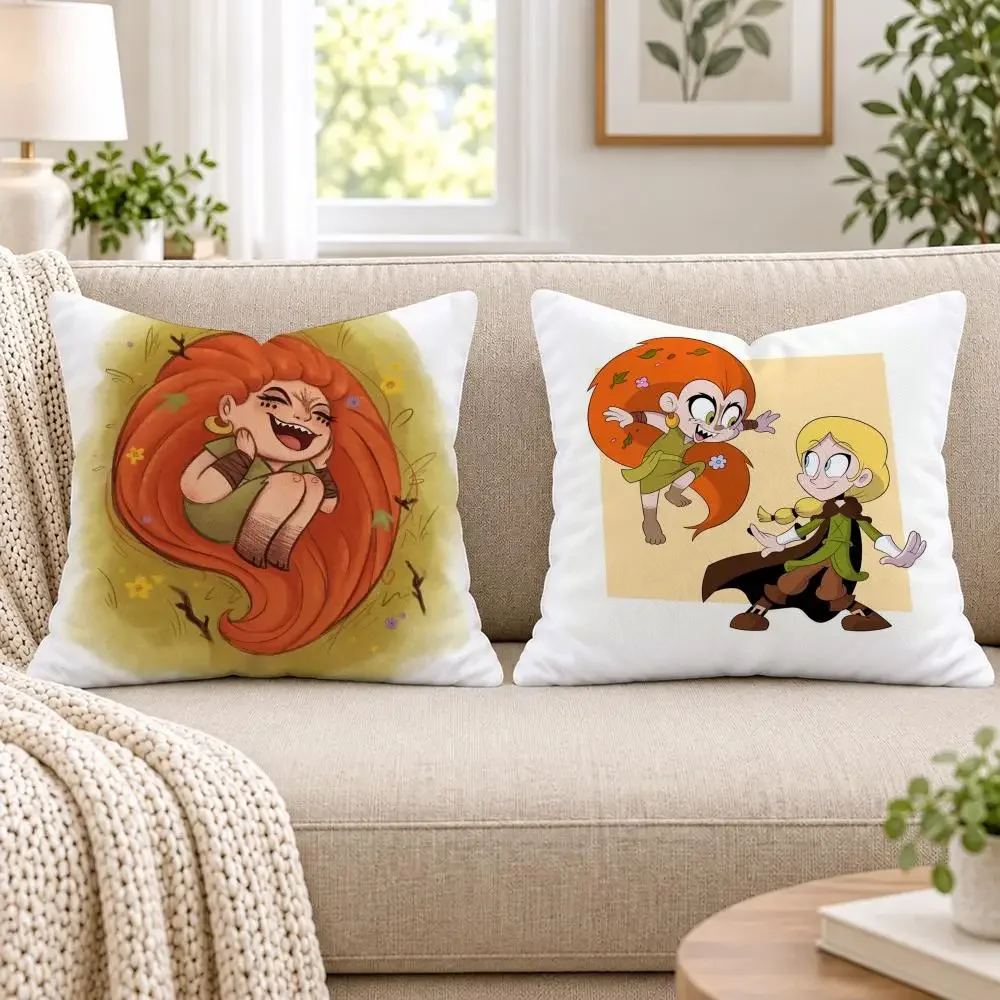 Ireland W-Wolfwalkers Cushion Cover Short Plush Double-Sided Printing Sofa Bedroom Living Room Throw Pillow Cover Home Decor