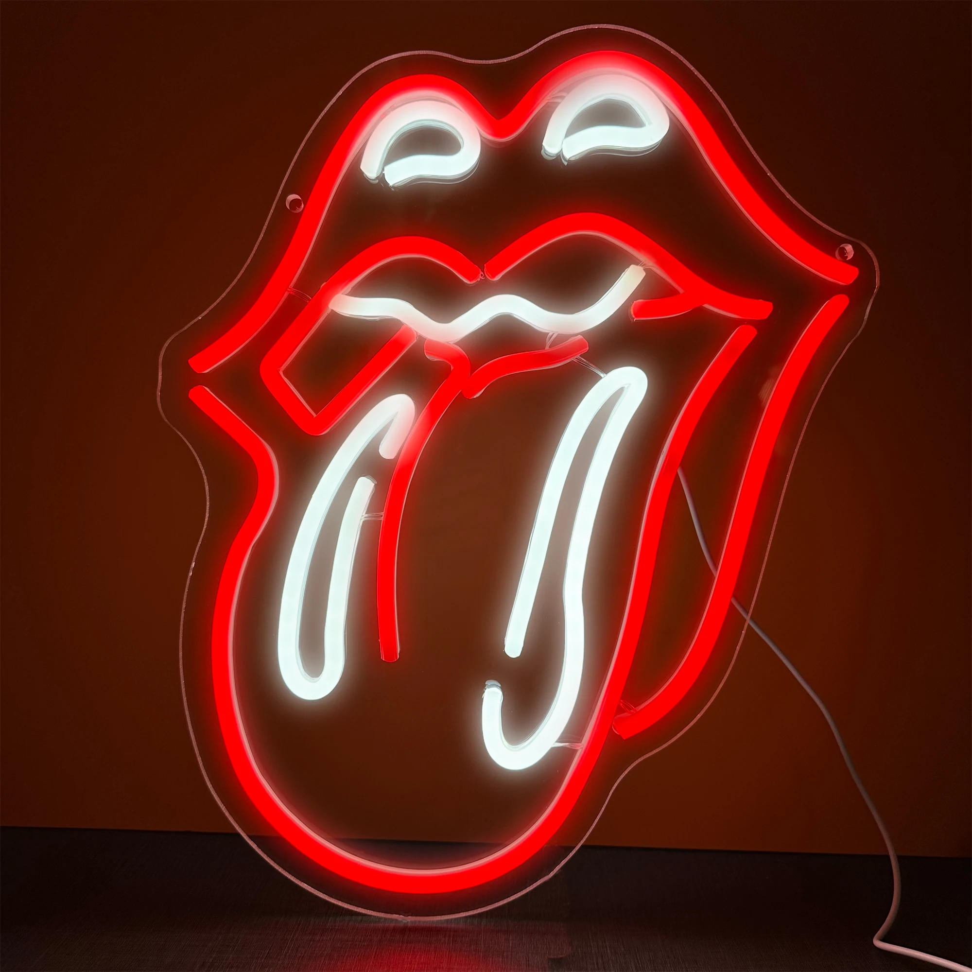 Sexy Flame Red Lips Big Tongue Neon Signs Neon Lights USB Power Room Christmas Wedding Party Decoration