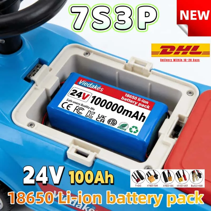 

Hot Sale 7s3p 24V Battery - 100000mAh 18650 Lithium for Kids' Ride-On Cars, Children's Electric Toys car Shockproof&Rechargeable