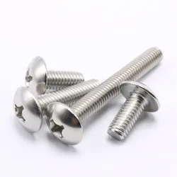 304 A2-70 stainless steel Phillips Truss Head Large Flat Round M2-M8 Cross Screw Bolt arge flat head screws
