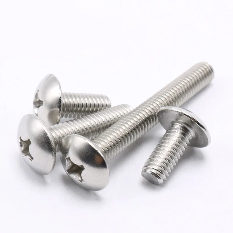 304 A2-70 Stainless Steel Phillips Truss Head Large Flat Round M2-M8 Cross Screw Bolt Arge Flat Head Screws