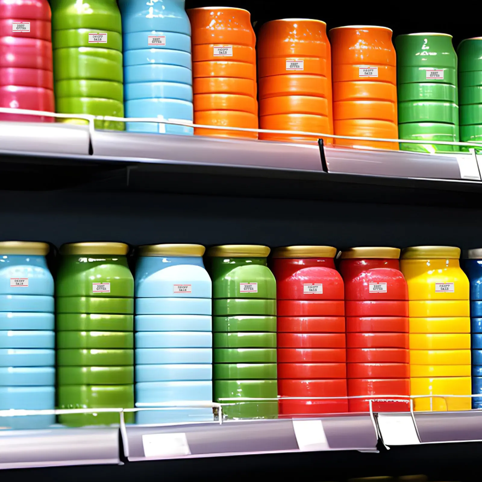 

10 Rolls Retail Price Labels Self-Adhesive Coding Stickers for Supermarket Storefront Shelf Marking Price Sign Labeling Paper