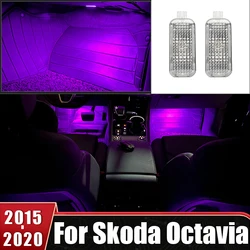 Lámpara LED para los pies, luz ambiental, accesorios internos para Skoda Octavia A7 MK3 5E 2015 2016 2017 2018 2019 2020