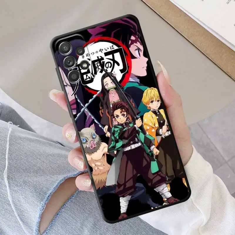 Demon Slayer Nezuko Anime Phone Case for Samsung Galaxy A12 A53 A52 A13 A51 A14 A71 A72 A73 A33 A21s Silicone Funda