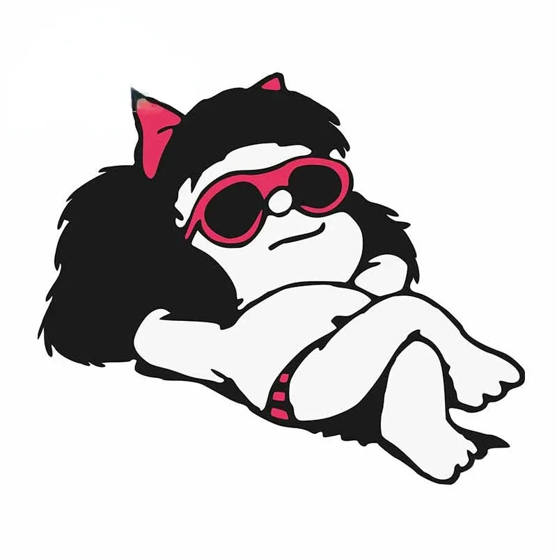 Mafalda Summer Girl Funny Car Stickers Laptop Window Camper Decals Waterproof Sunscreen Scratch-Proof Vinyl Car Wrap Kk13*11cm