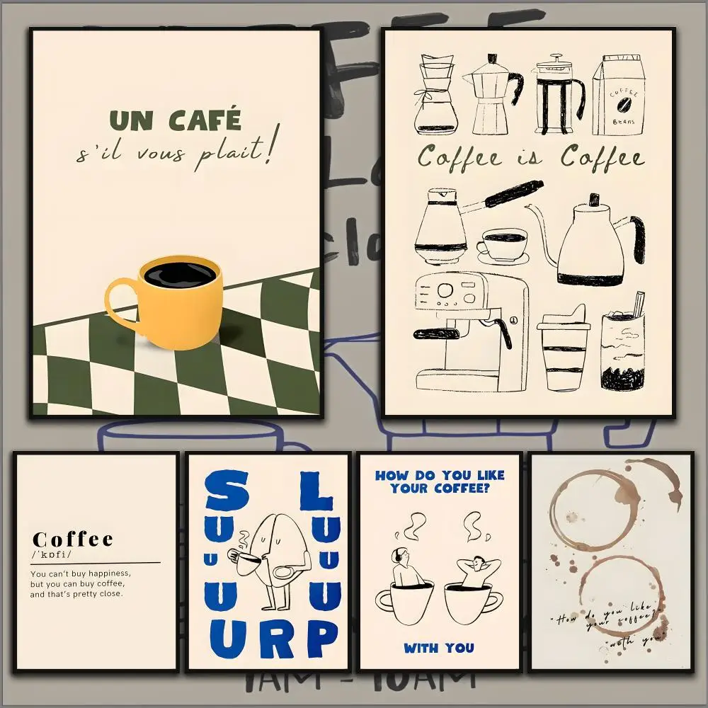 Funny Coffee Club Diver Abstract Poster HD PVC Waterproof Wall Art - Self Adhesive Scratch Proof For Home Office Bar