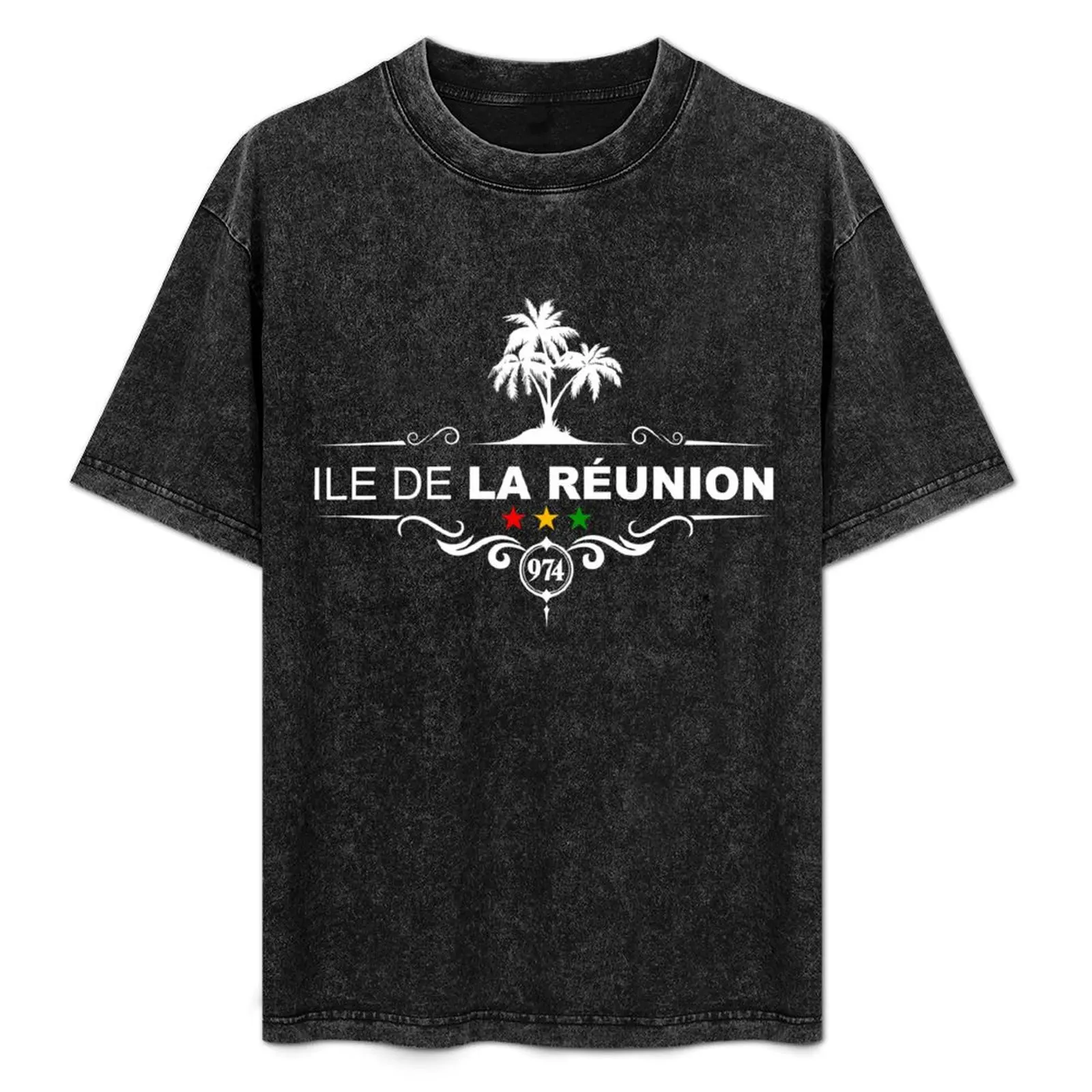 

Reunion Island 974 - RS T-Shirt Basic Plain Short Sleeve Crew Neck Tee