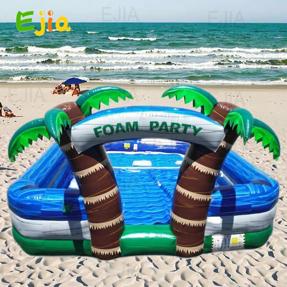 

Custom 13/16ft Inflatable Tropical Foam Party Foam Pit up or Inflatable Bounce ball pit & Pool For Kids Party Event