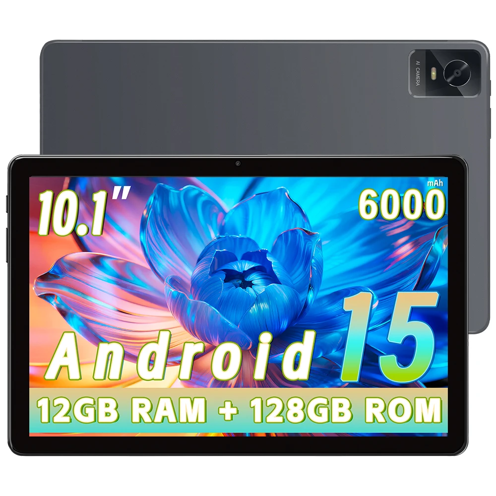 10.1 Inch 12GB RAM+128GB ROM Tablet PC Helio G80 Octa Core 6000mAh 5+13MP WiFi 6 Bluetooth 5.0 Android Tablet for Study Gaming