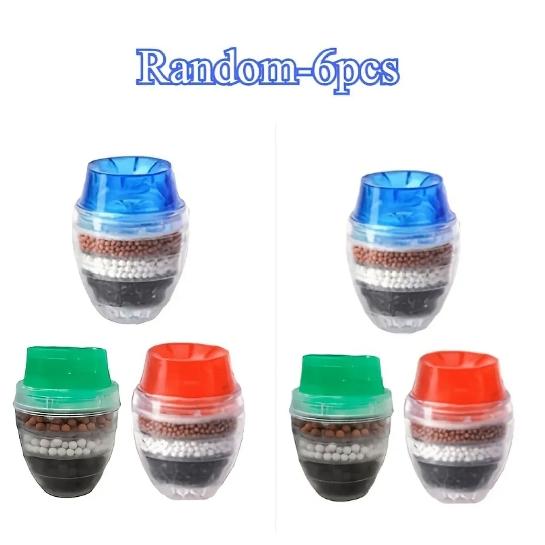 

Набор из 6 цветных фильтров для воды с активированным углем, подходящих для кухонных и ванных смесителей — эффективно удаляет примеси.