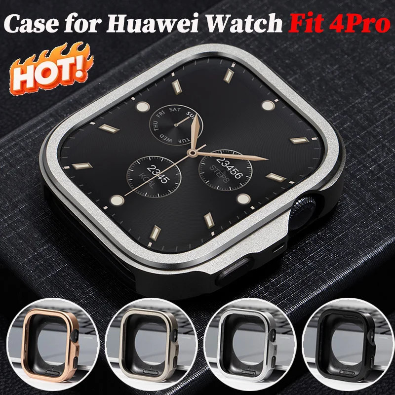 

Metal Case for Huawei Watch Fit 4 Pro Hard Protective Case Shockproof Anti-Scratch Bumper Cover Compatible For Huawei Fit 4 Pro