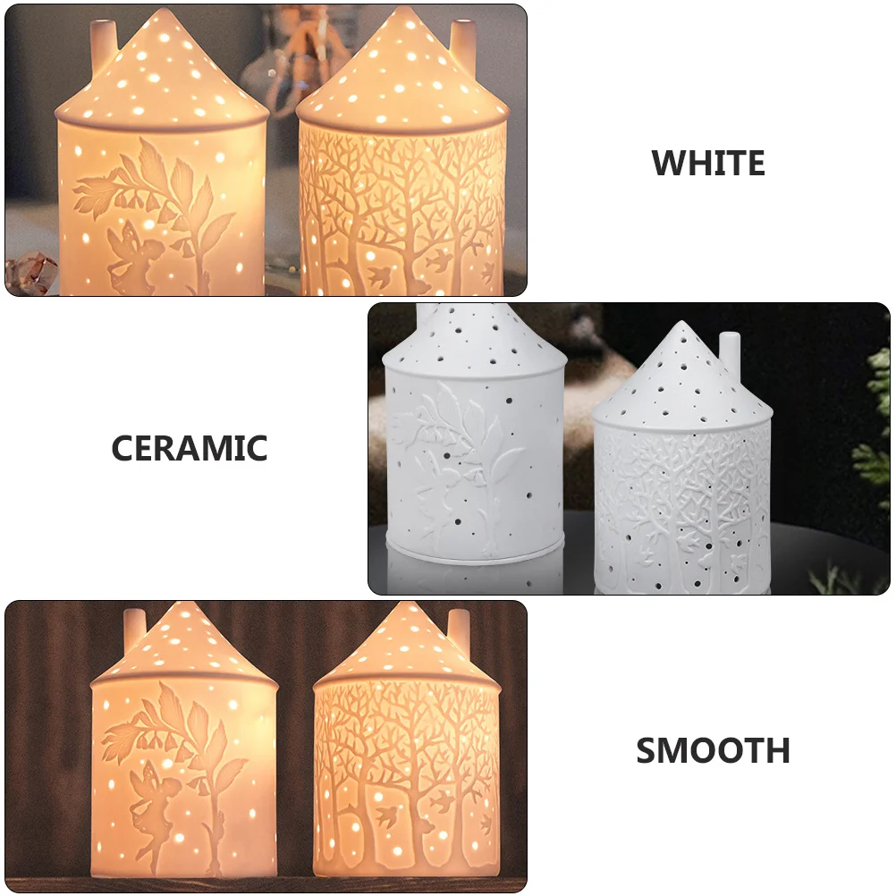 

1Pcs White Ceramic Candlestick Creative Holder for Kitchen Fireplace Table Decor Elegant Desktop Adornment