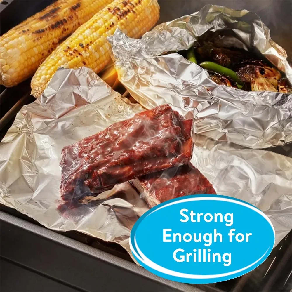 Heavy Duty Thickened Durable Aluminum Foil Heat Resistant Tear Resistant Kitchen Foil For Baking Grilling Roasting Food Wrapping And Food Storage Total Area 50 Square Feet view 2