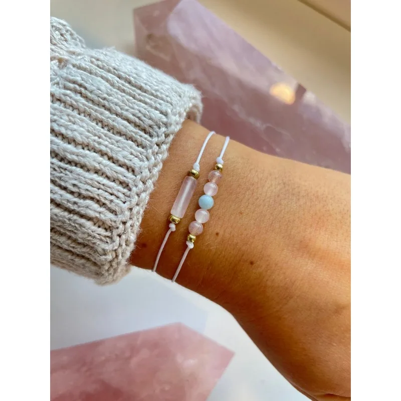 Fertility wish bracelet, aquamarine, gift for her