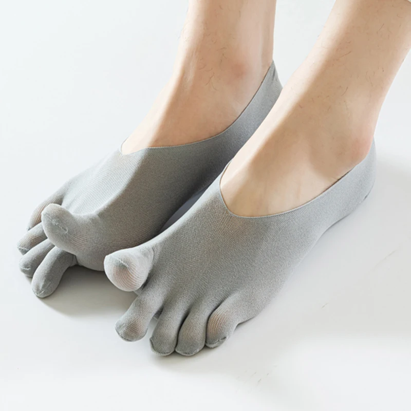 1 Pair Men Toe Socks Sweat-absorbing Breathable Sweat Women Invisible Sock with Fingers Comfortable Elastic No-Show Slipper Sox
