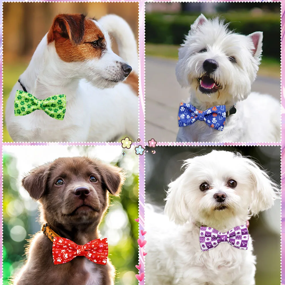 50pcs Removable Dog Bowties For Collar Fashion Small Dog Cat Bow Tie Collar Accessories For Dogs Grooming Pet Suppplies For Dogs