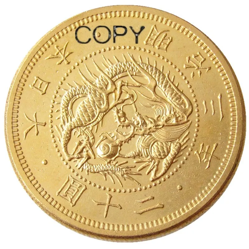 JP(26) Japan 20 Yen Gold-Plated Asian Meiji 3 Year Copy Coin