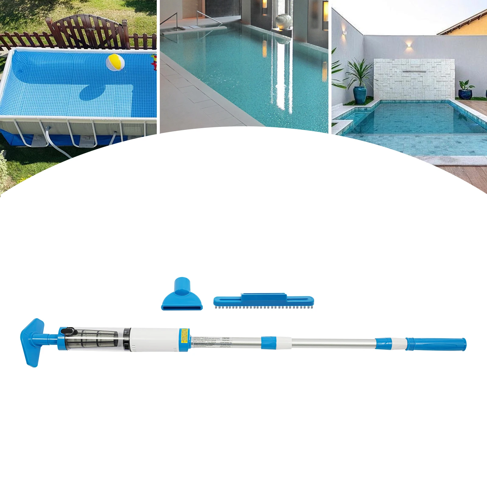3-in-1-Pool-Staubsauger, batteriebetriebener Hand-Pool-Reiniger, geeignet für Spa-Center, Badewanne, Sandschutt, verstellbare Länge