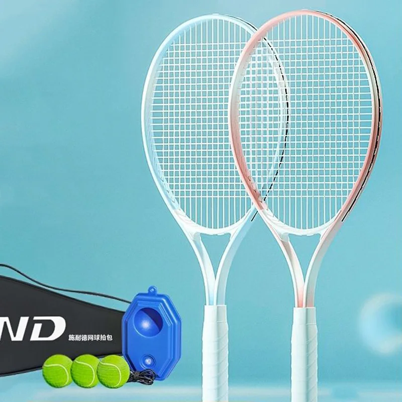 Single Rebound Aluminum Alloy Tennis Racket For Adults Training Device Sports Youth Games Outdoor for Beginner High Quality