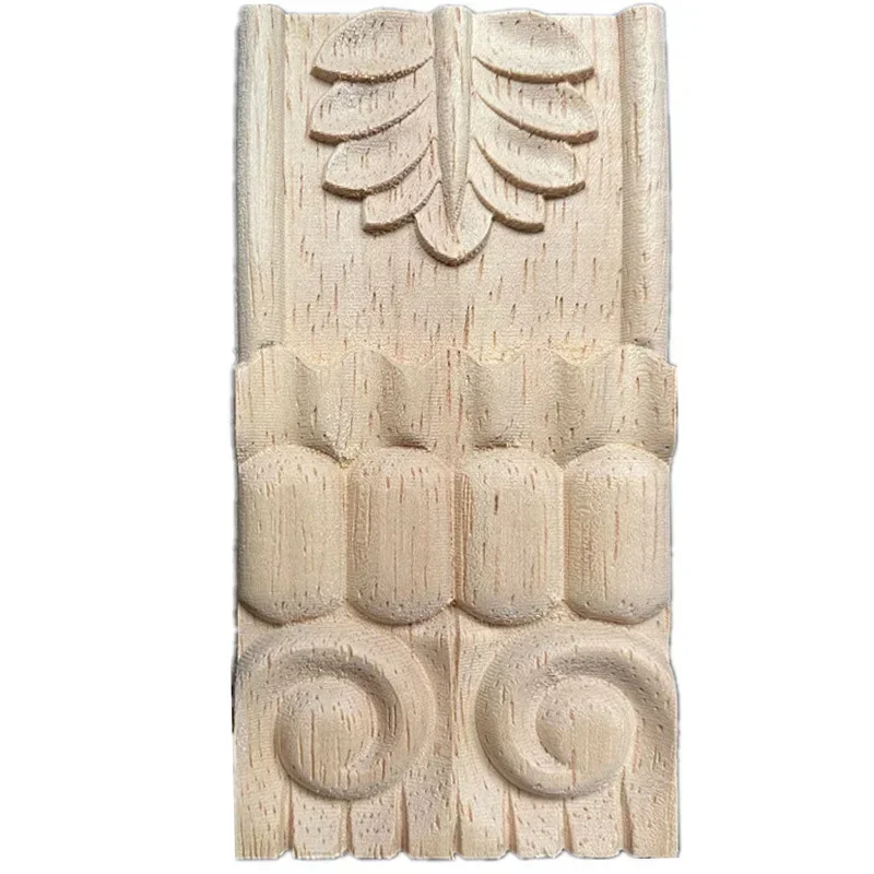 10cm Creative Wood Carving European Solid Floral Pattern Patch Furniture Door Flower Background Wall Cupboard Decoration