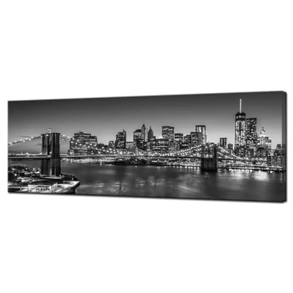 moderne-manhattan-nuit-horizon-noir-et-blanc-pont-de-brooklyn-toile-mur-art-impression-16-x-48-giclee-design-maison-bureau-salon