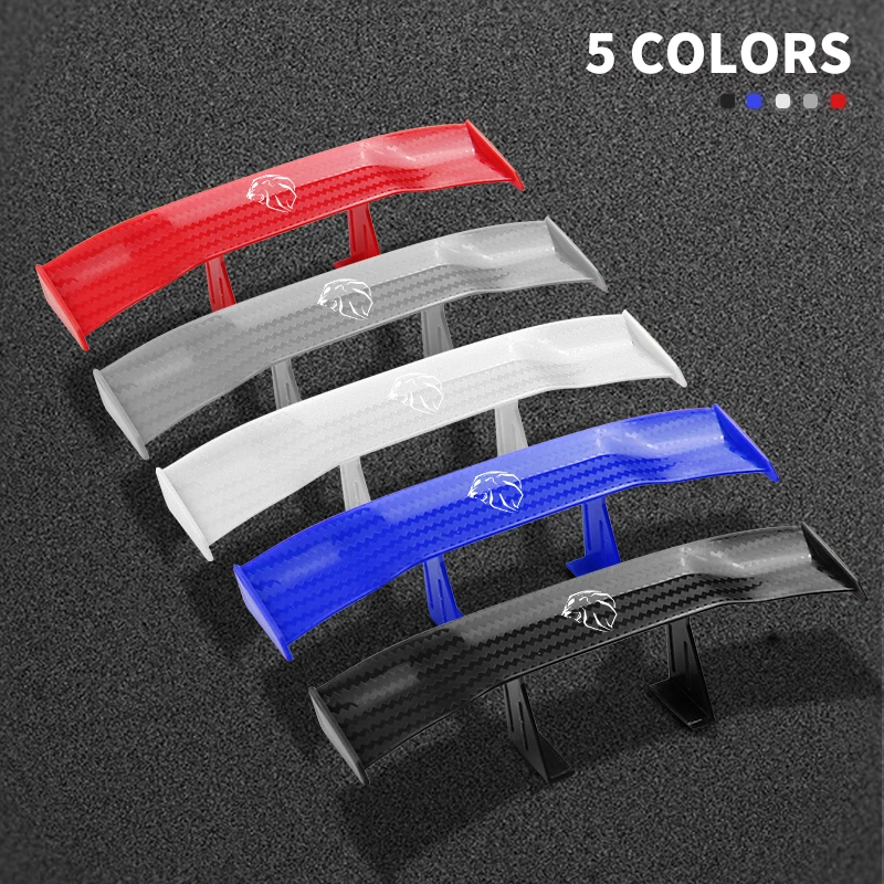 Car Rear Mini Spoiler Wing Motorcycle Small Model Canard Tail Winglet ABS Carbon Look For Peugeot 206 307 308 207 3008 208 407