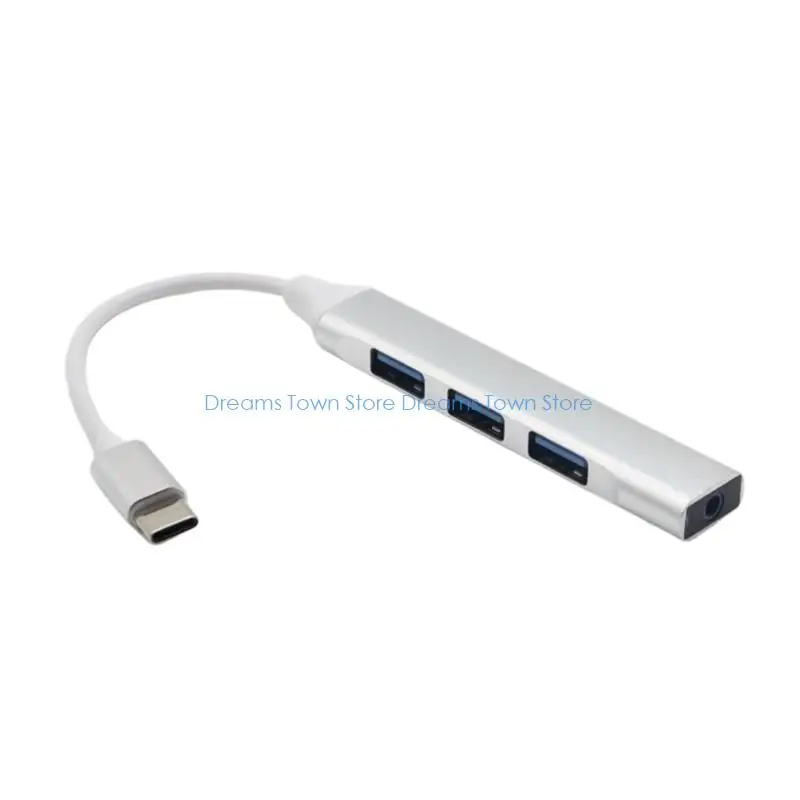 HX6A Thin Type C Station with Three USB Slot Splitter Adapter for Sound and Travel