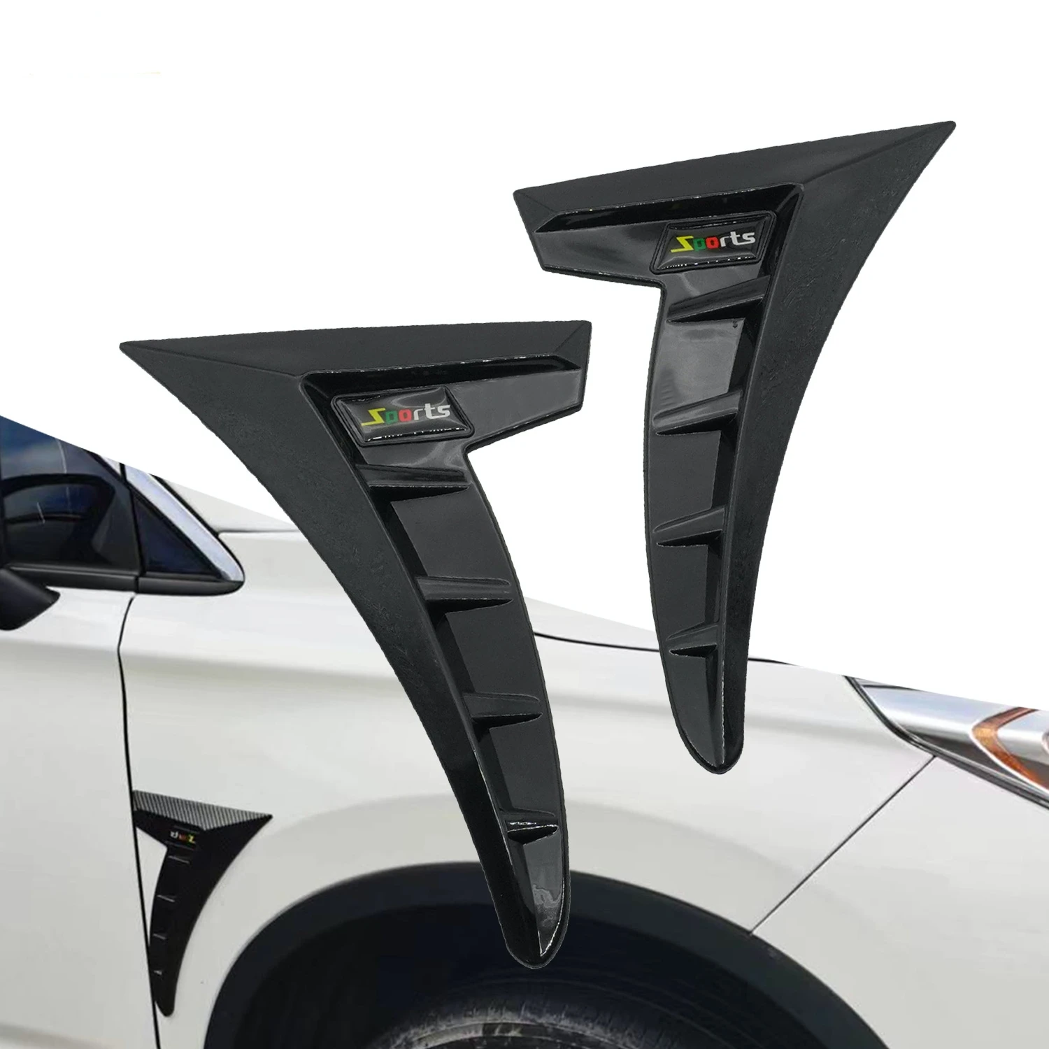 

Universal Car Exterior Leaf Panel Decorative Decals Carbon Fiber Look Vent Outlet Stickers for BMW 1 2 3 4 5 6 7 Series X1 X3 X5