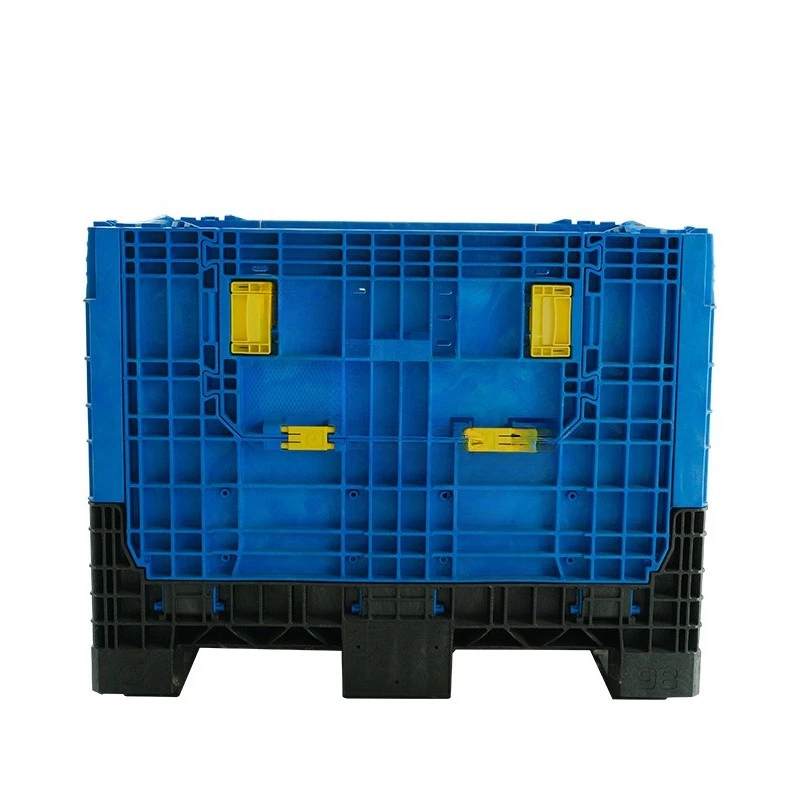 Forklift plastic folding pallet box, large folding turnover box can be stacked thickened logistics pallet box