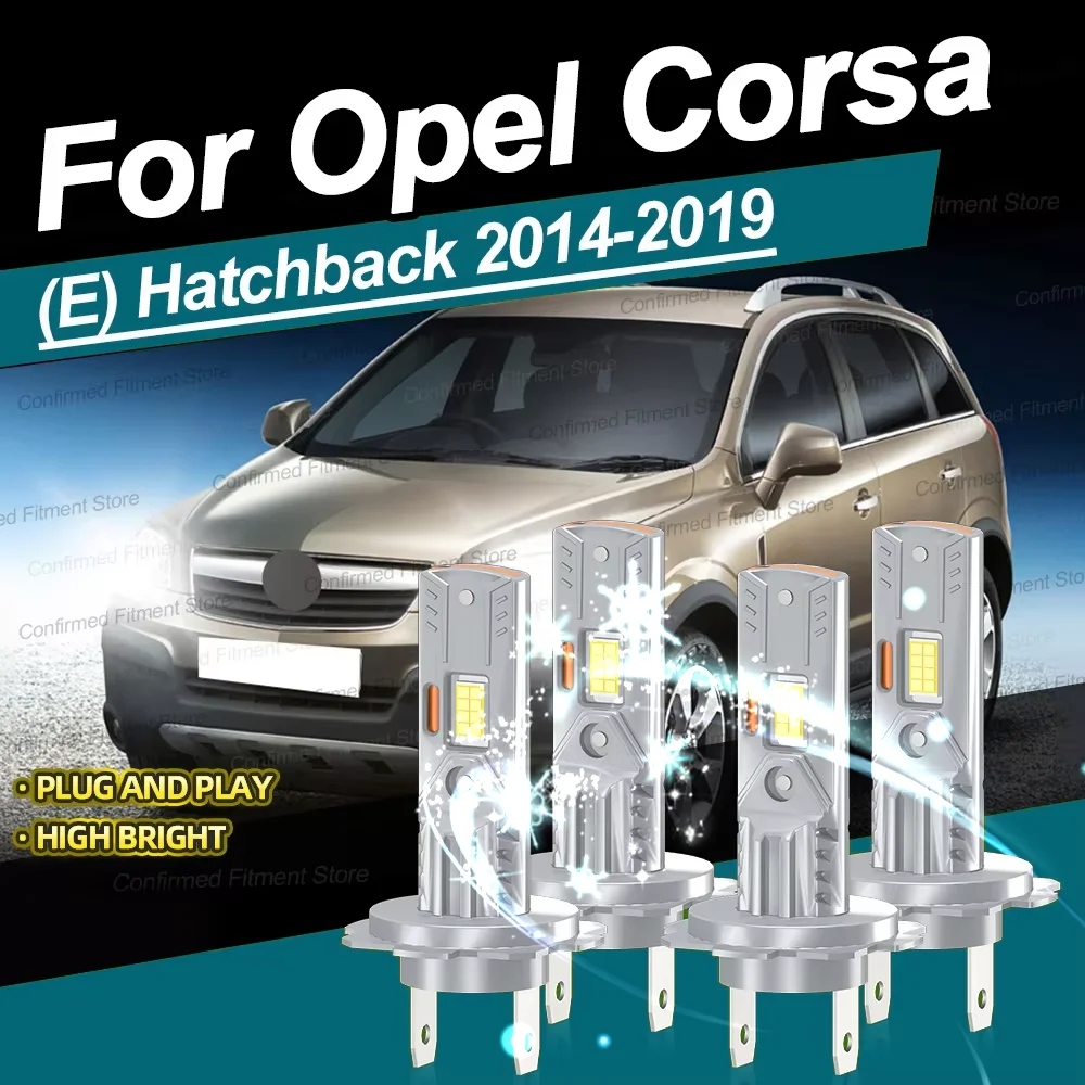 

2/4Pcs LED Car Headlight 180W Powerful Auto Lights High Low Beam H7 Upgrade CSP Chip For Opel Corsa (E) Hatchback 2014-2019