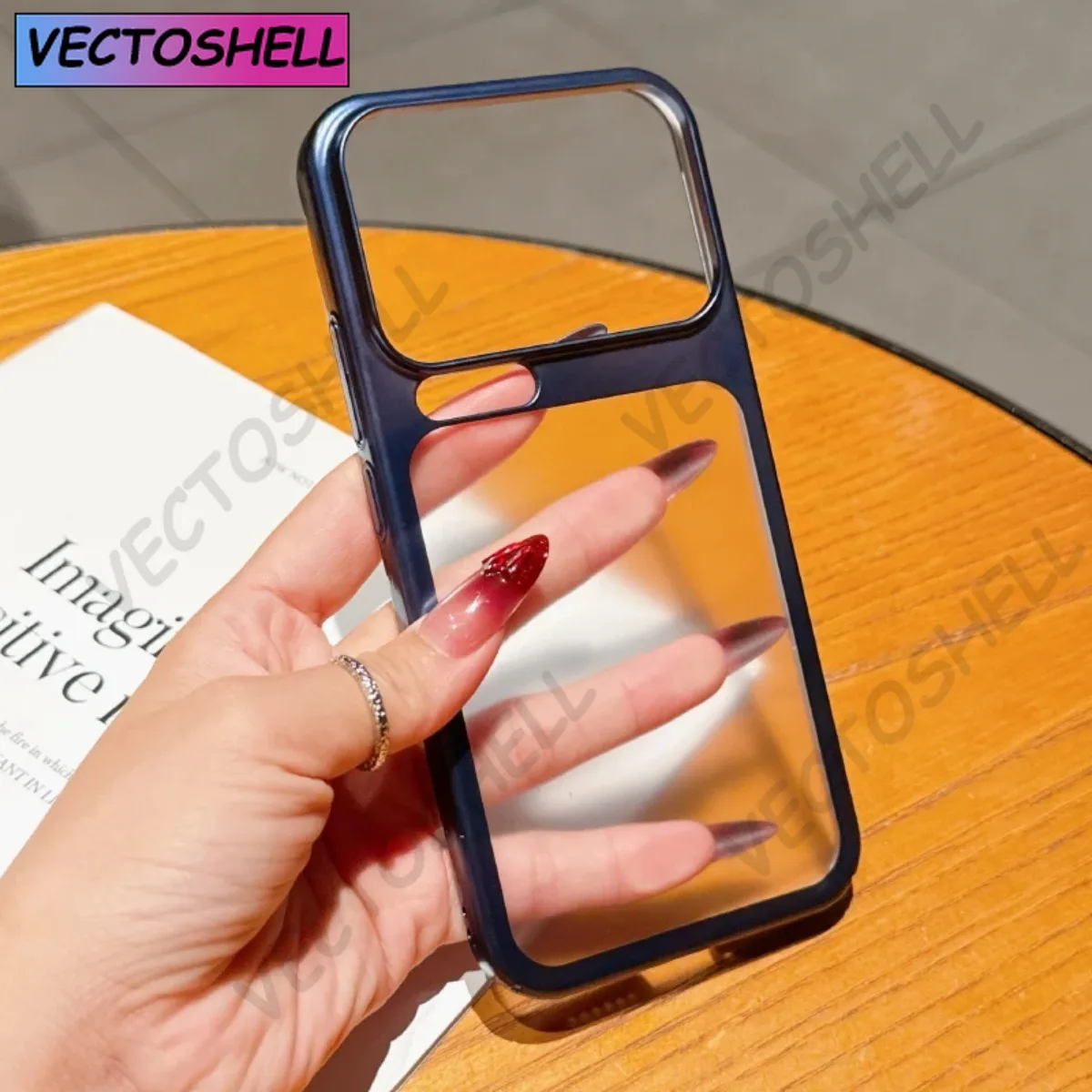 

New Vitality Orange Luxury Solid Color Plating Border Matte Translucent Acrylic Phone Case For Xiaomi 17 Pro Max Bumper Cover