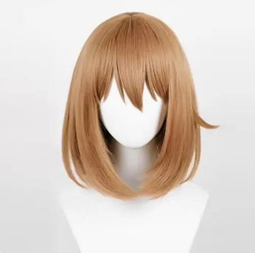 Peluca de Anime Mahiru Kouzuki para mujer, pelo corto, Cosplay de Yoru no Kurage wa Oyogenai, mhairu Kouzuki