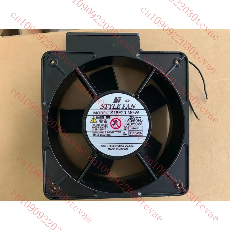 

1PC For STYLE FAN S18F20-MGW 200V 40/50W 180*180*65MM 2-wire cooling fan