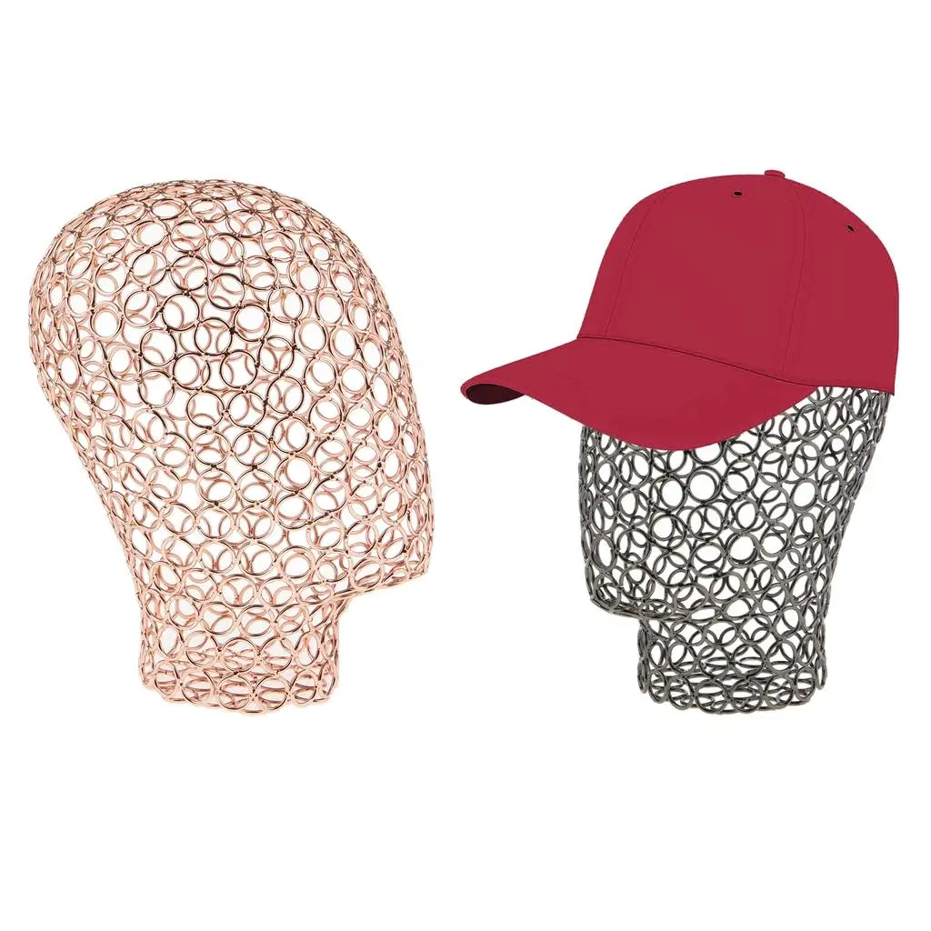 Metal Hat Holder Display Stand Modern Mannequin Head Wig Rack Freestanding Head Model for Home or Store