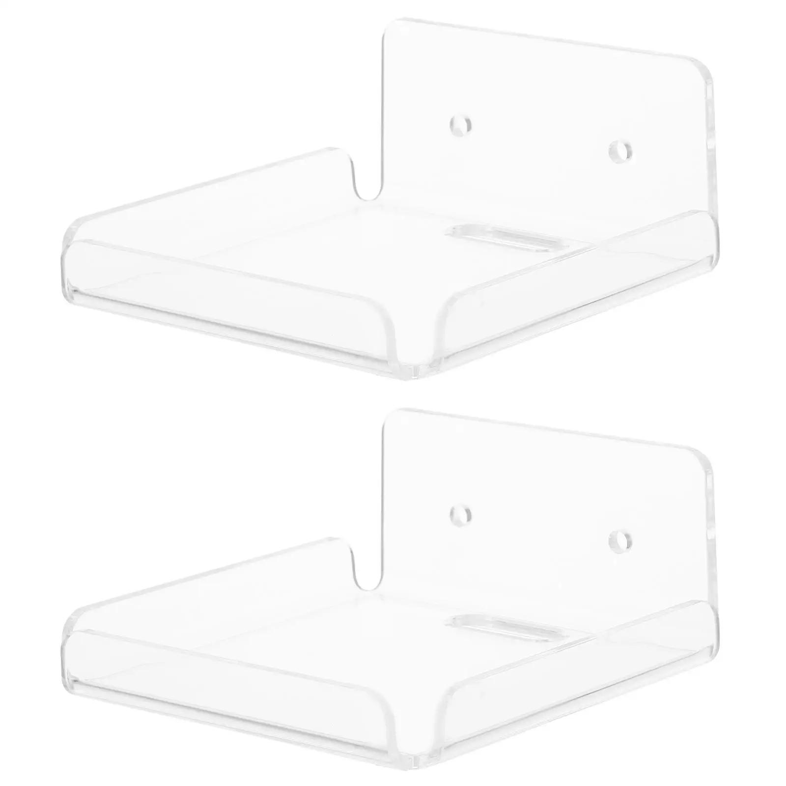 2 Pcs Storage Rack Camera Bracket Child Shelf Wall Shelves Acrylic Baby Monitor