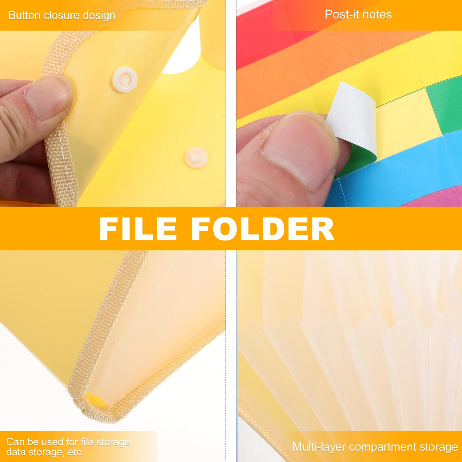 Test Paper Organ Pack Blue Pocket Folders File Document Expanding Documents Bag A4 Holder Envelope Student