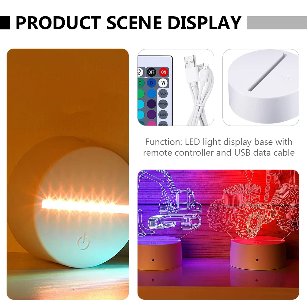 

Светодиодная 3D-подставка из АБС-пластика, акрила, прочная 3D-подставка для ночника, безопасное, длительное использование, практичный держатель для спальни, офиса, декора