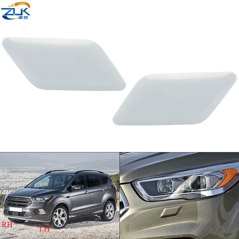 ZUK Brand New Headlight Washer Nozzle Cover For Ford Kuga 2017 2018 2019 Base Color Headlamp Water Spray Jet Cap Housing 