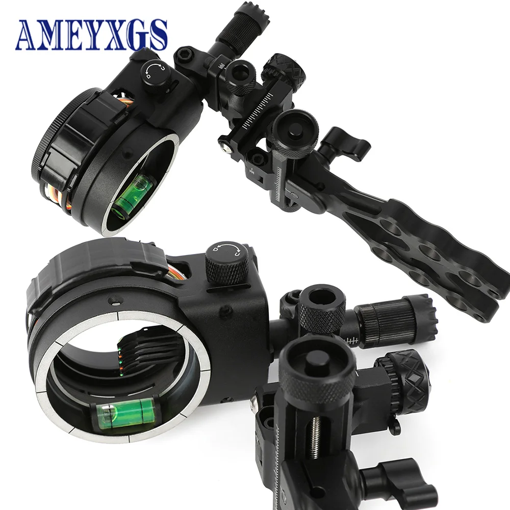 

Archery 5 Pin Bow Sight Adjustable 0.019'' Fiber Optic Left/Right with Aiming Light 4/6/8x Lens for Compound Bow Outdoor Hunting