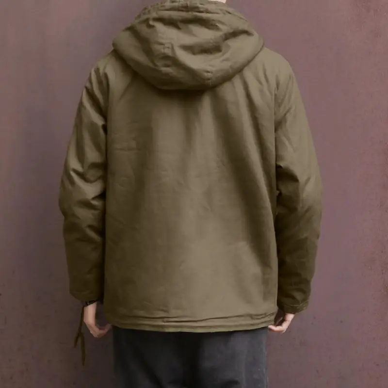 Lamb Wool Jacket Men Clothing Winter Fleece Cotton Coat Warm Thick Parkas Windbreaker Casual Hooded Outerwear Loose New