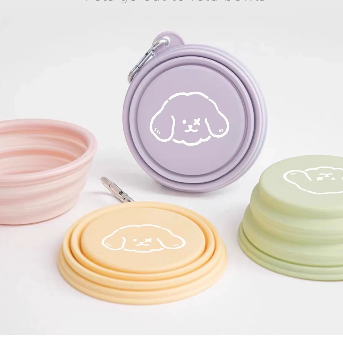 Pets Go Out Folding Bowls for Dogs Outdoor Drinking Bowls for Dogs Portable Silicone Bowls Folding Cat Bowls Dog Bowls